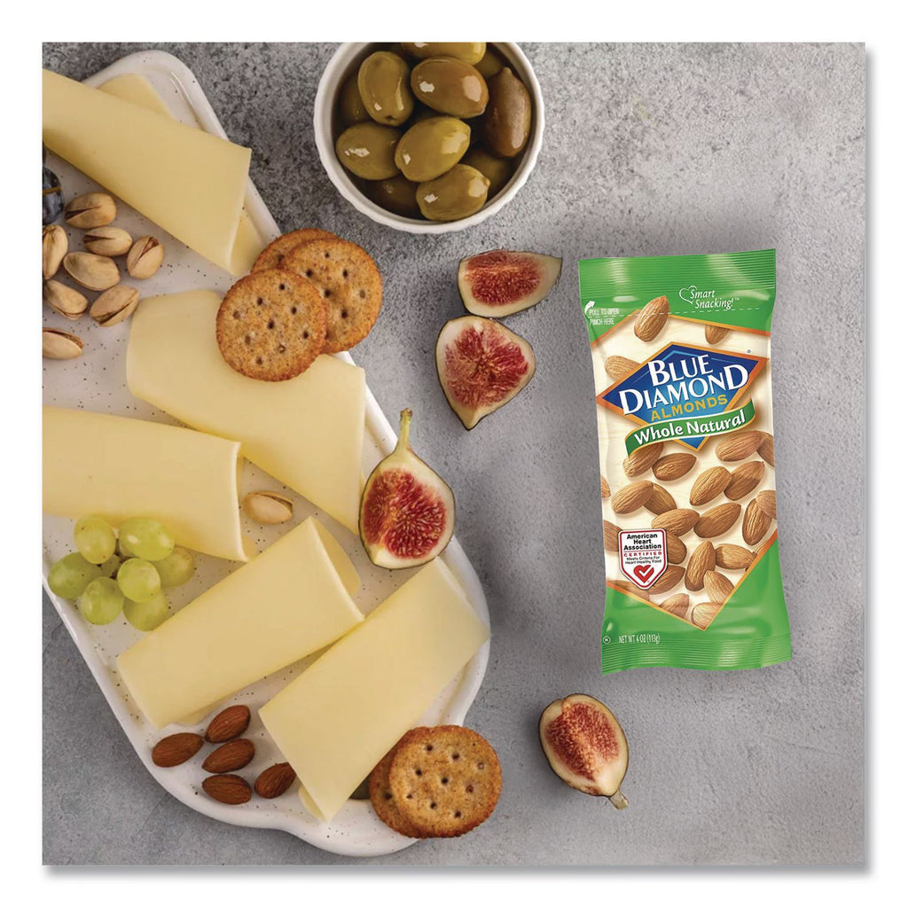 Whole Natural Almonds, 4 oz Bag, 12 Bags/Box
