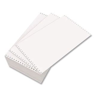 Continuous Feed Computer Paper, 1-Part, 18 lb Bond Weight, 8.5 x 12, White, 4,000/Carton