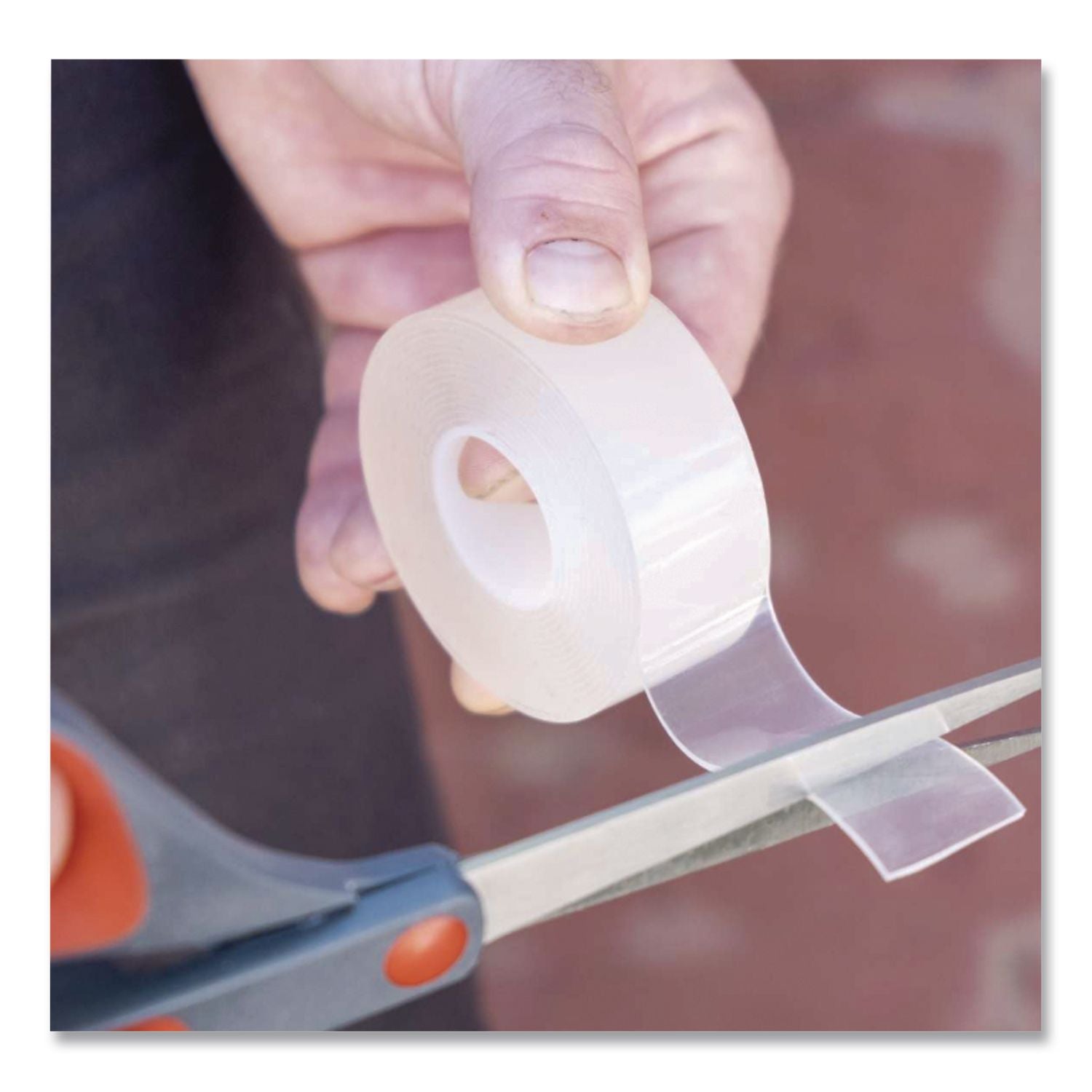 Strong Mounting Tape, Permanent, Holds Up to 0.5 lb per Inch, 1 x 60, Clear