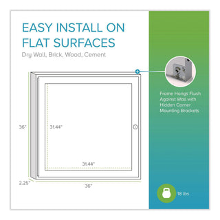 1 Door Enclosed Natural Cork Bulletin Board with Satin Aluminum Frame, 36 x 36, Tan Surface, Ships in 7-10 Business Days
