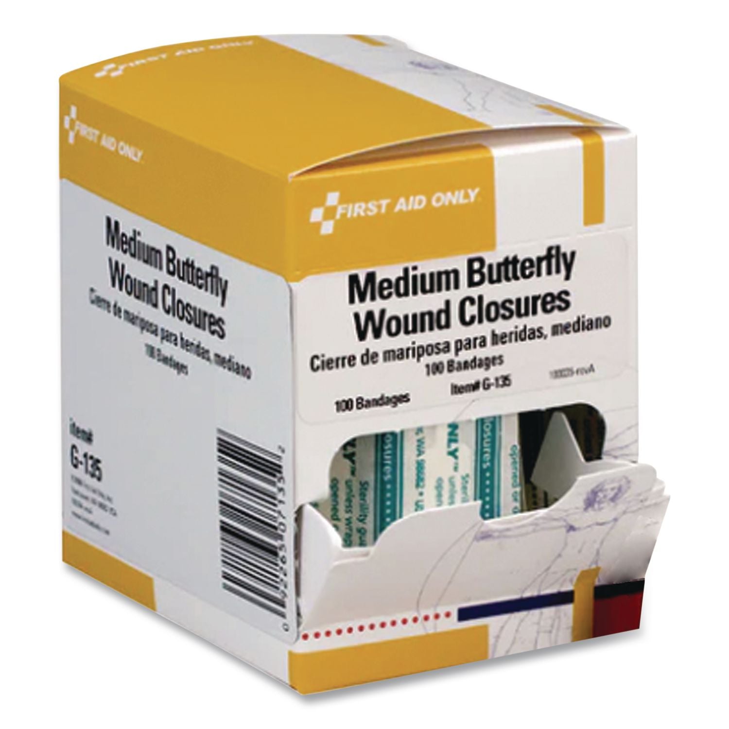 Butterfly Wound Closures, 0.38 x 1.75, 100/Box