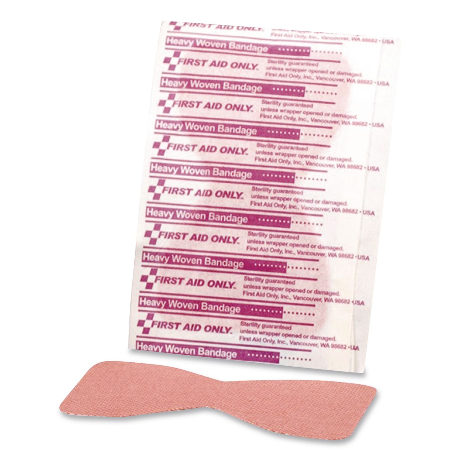 Heavy Woven Adhesive Bandages, Fingertip, 1.75 x 3, 25/Box