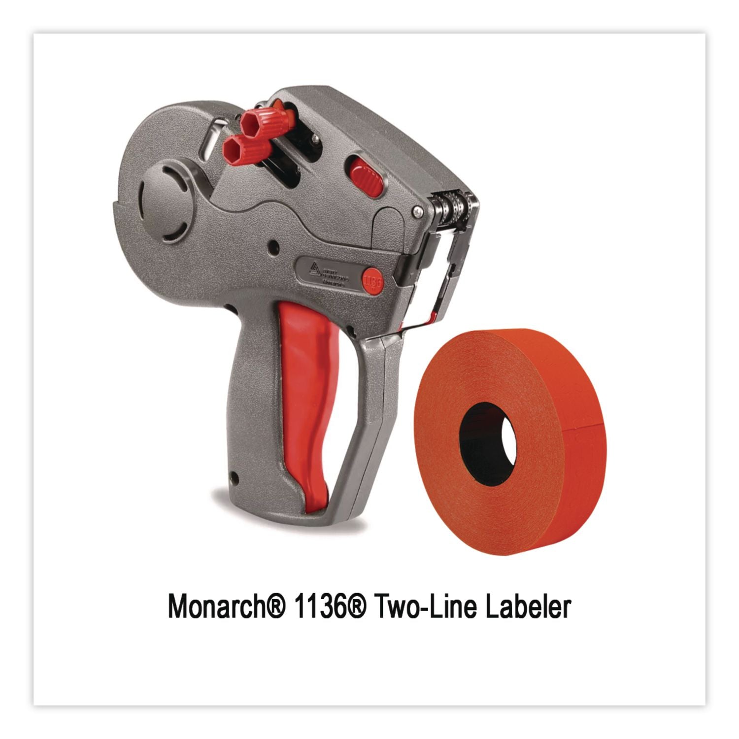 Two-Line Pricemarker Labels, Red, 1,750 Labels/Roll, 2 Rolls/Pack
