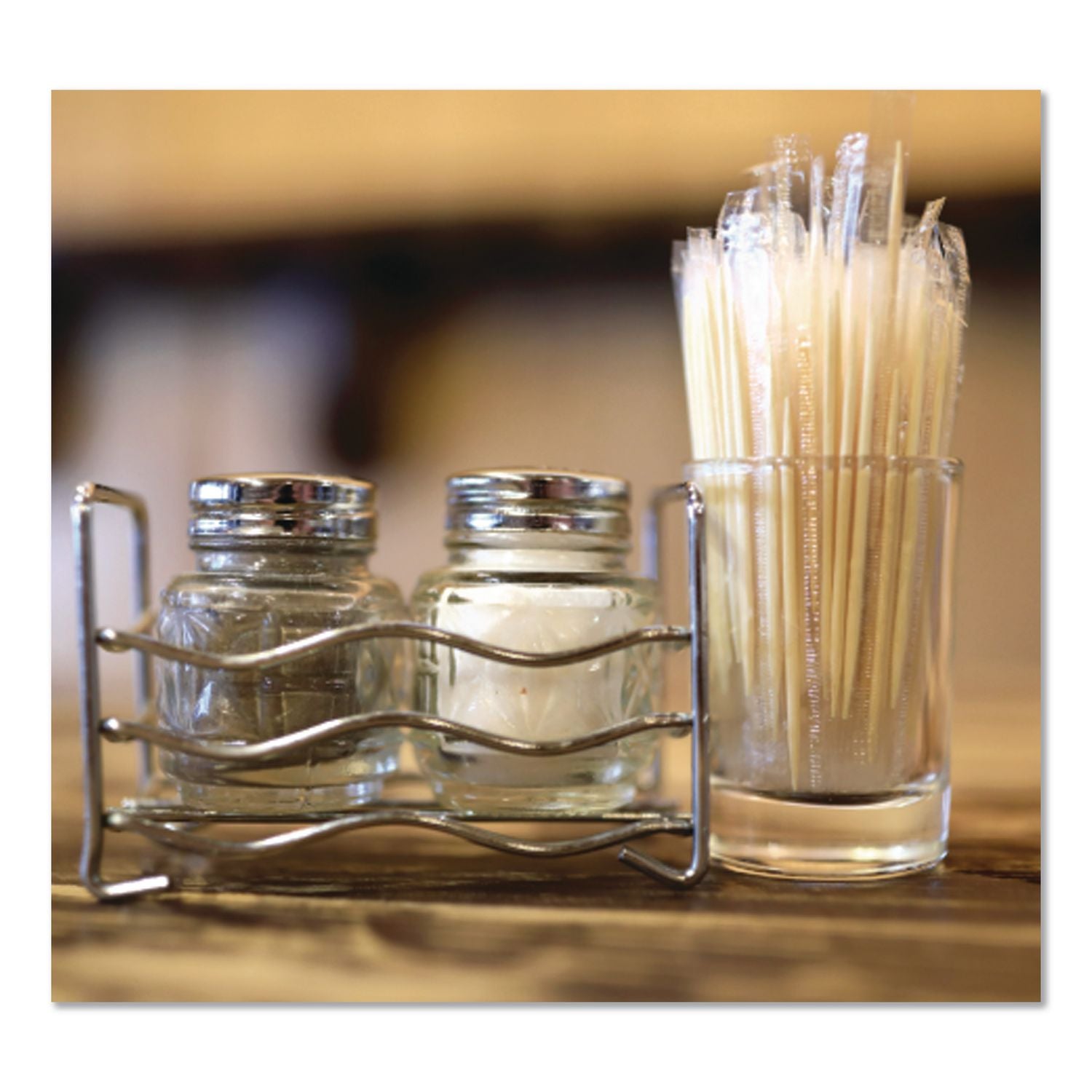 Individually Wrapped Round Wood Toothpicks, 4", Natural, 1,000/Box, 12 Boxes/Carton