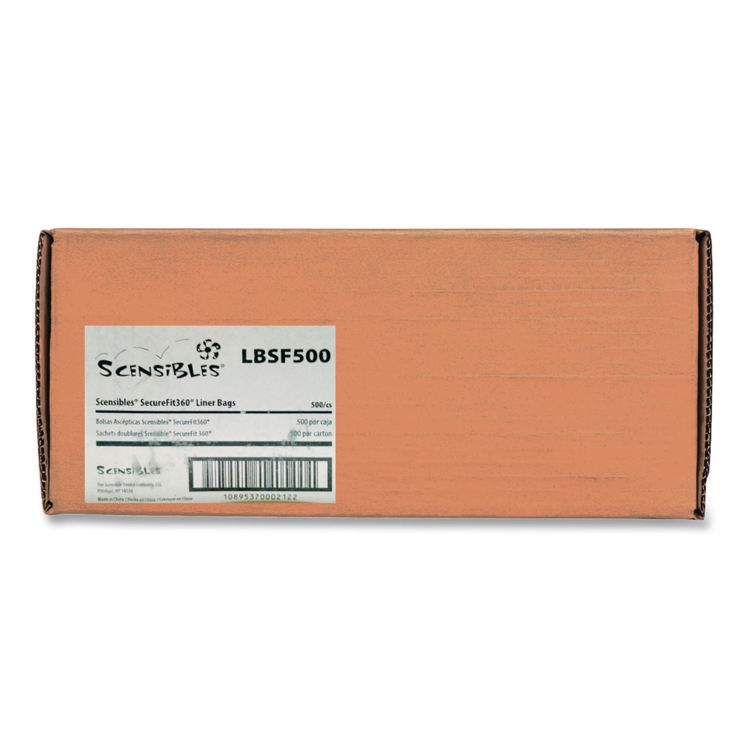 Scensibles Universal Receptable Liner Bags, 12.5x23 with 7.5" Wrap Around Strap, High Density Polyethylene, White, 500/Carton