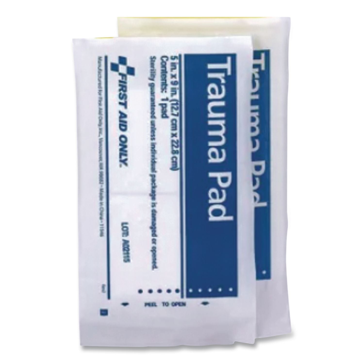 First Aid Only Trauma Pad - 5" x 9" - 1Each - White