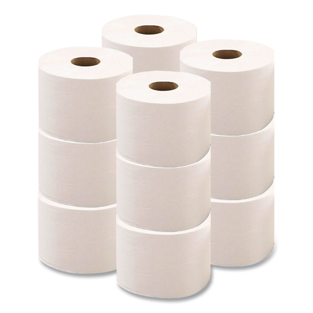 Heavenly Choice 1-Ply Jumbo Bathroom Tissue, Septic Safe, White, 3.4" x 2,000 ft, 12/Carton