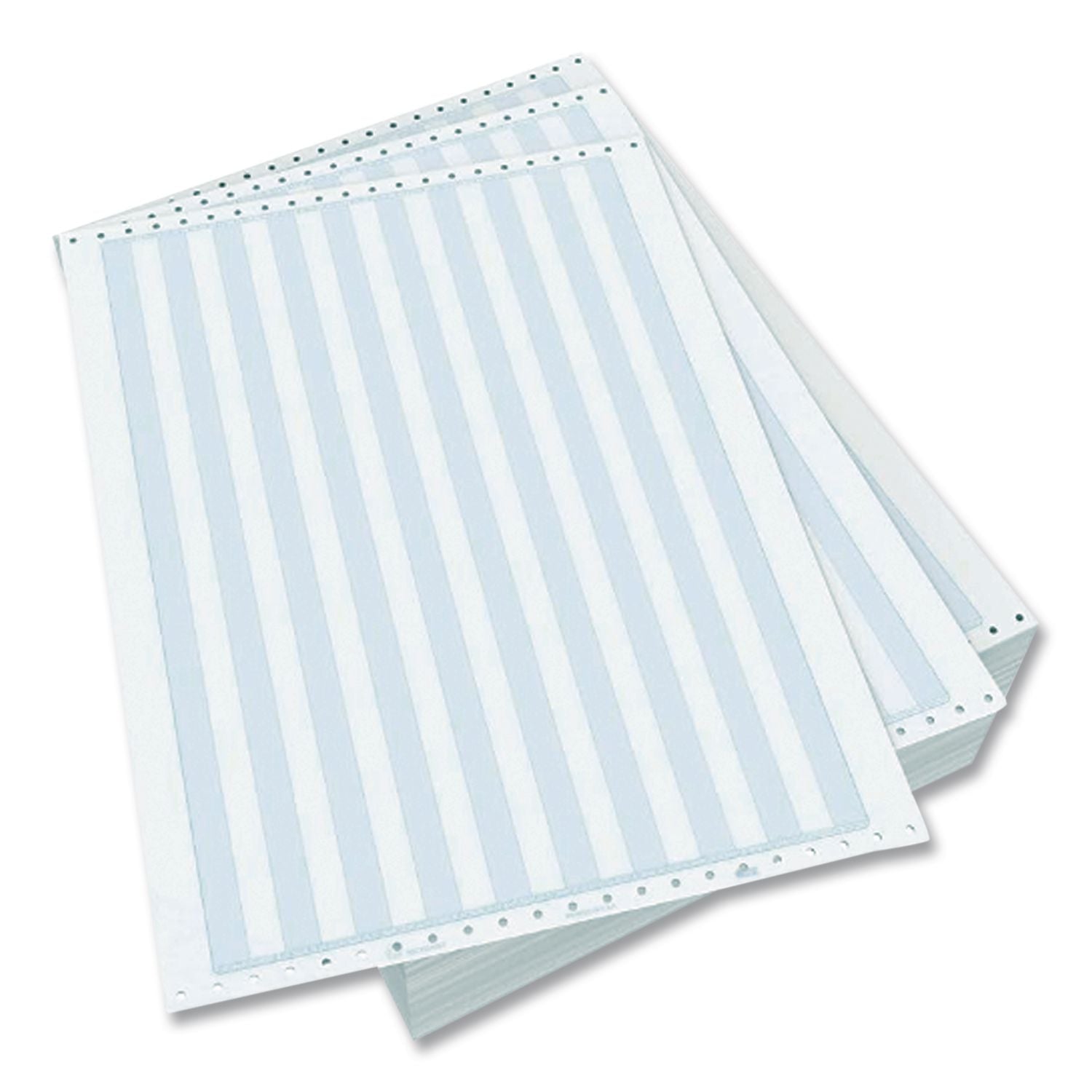 Continuous Feed Computer Paper, 1-Part, 18 lb Bond Weight, 11 x 14.88, White/Green Bar, 3,100/Carton