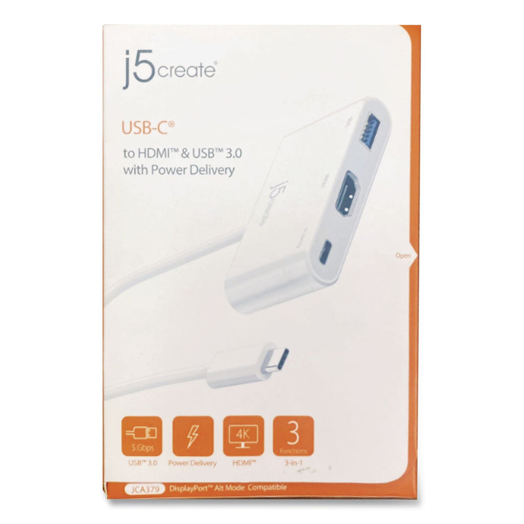 USB-C to HDMI/USB Adapter, 7.87", White