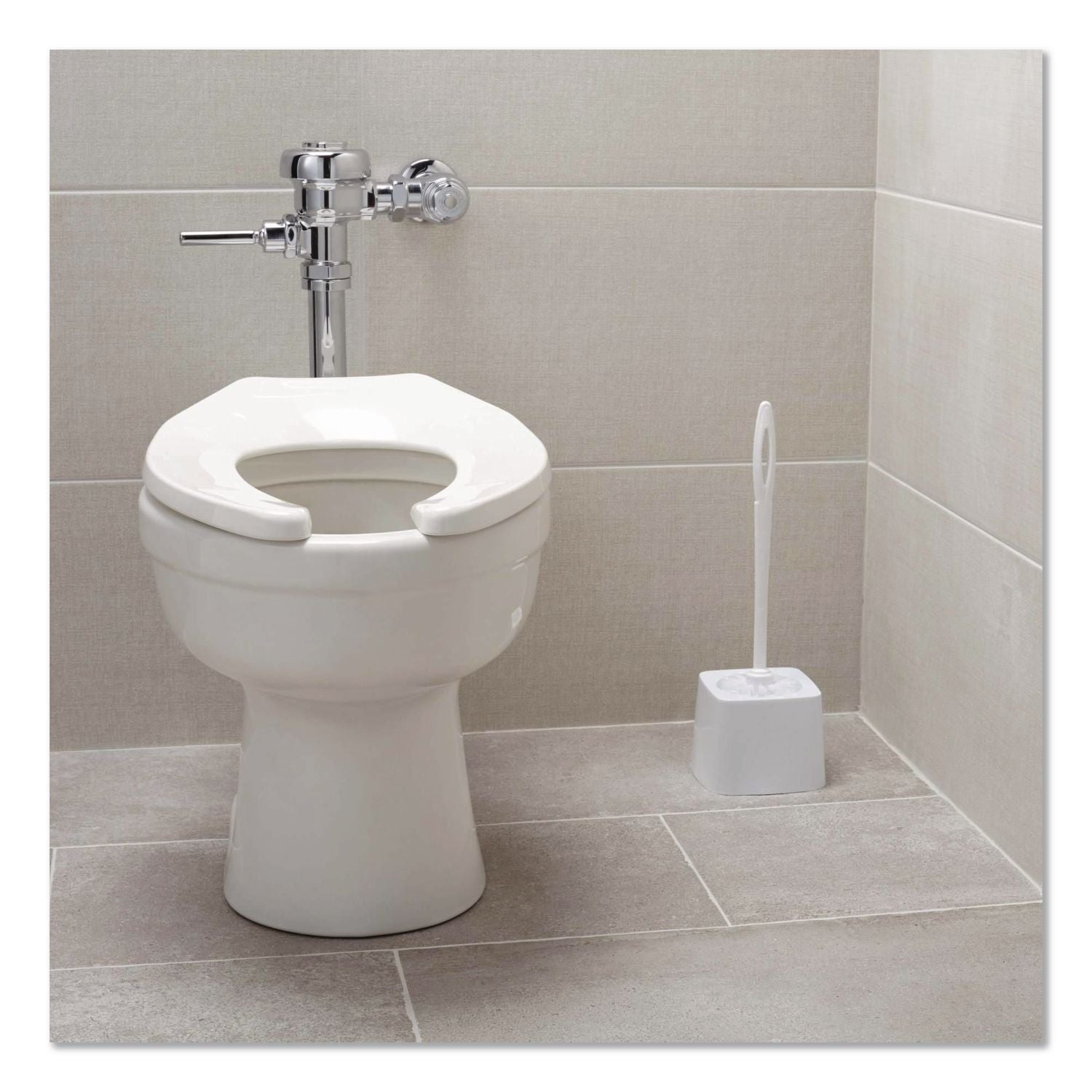 Toilet Bowl Brush, 10" Handle, White