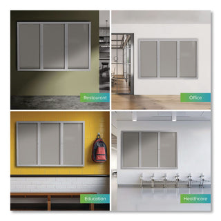 Enclosed Outdoor Bulletin Board, 72 x 36, Silver Surface, Satin Aluminum Frame, Ships in 7-10 Business Days