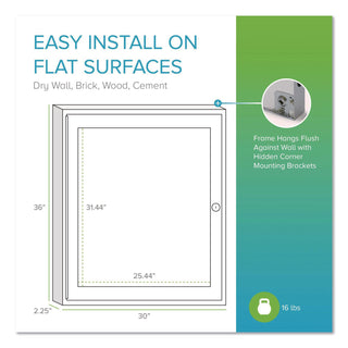 1 Door Enclosed Vinyl Bulletin Board with Satin Aluminum Frame, 30 x 36, Silver Surface, Ships in 7-10 Business Days