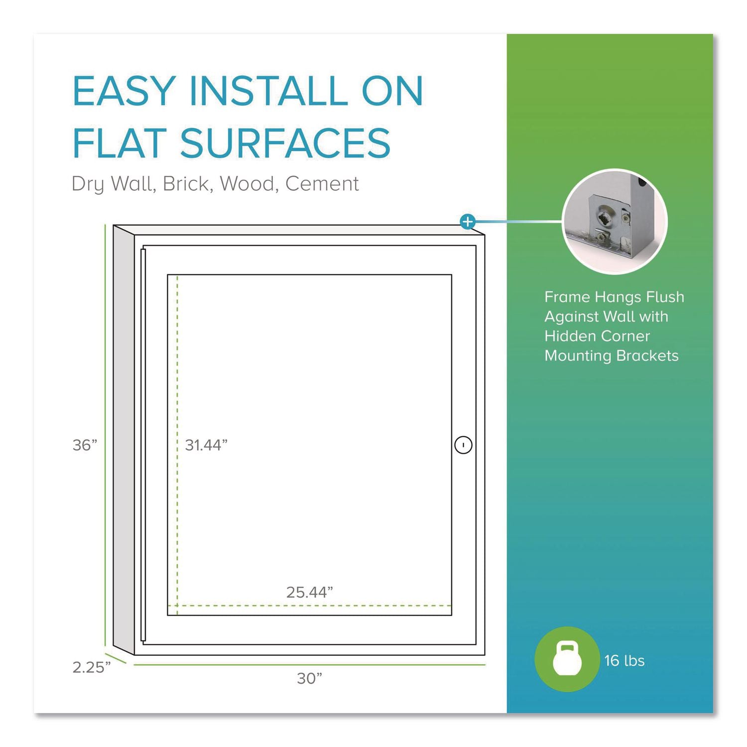 1 Door Enclosed Vinyl Bulletin Board with Satin Aluminum Frame, 30 x 36, Silver Surface, Ships in 7-10 Business Days
