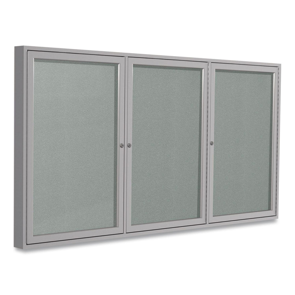 Enclosed Outdoor Bulletin Board, 72 x 36, Silver Surface, Satin Aluminum Frame, Ships in 7-10 Business Days