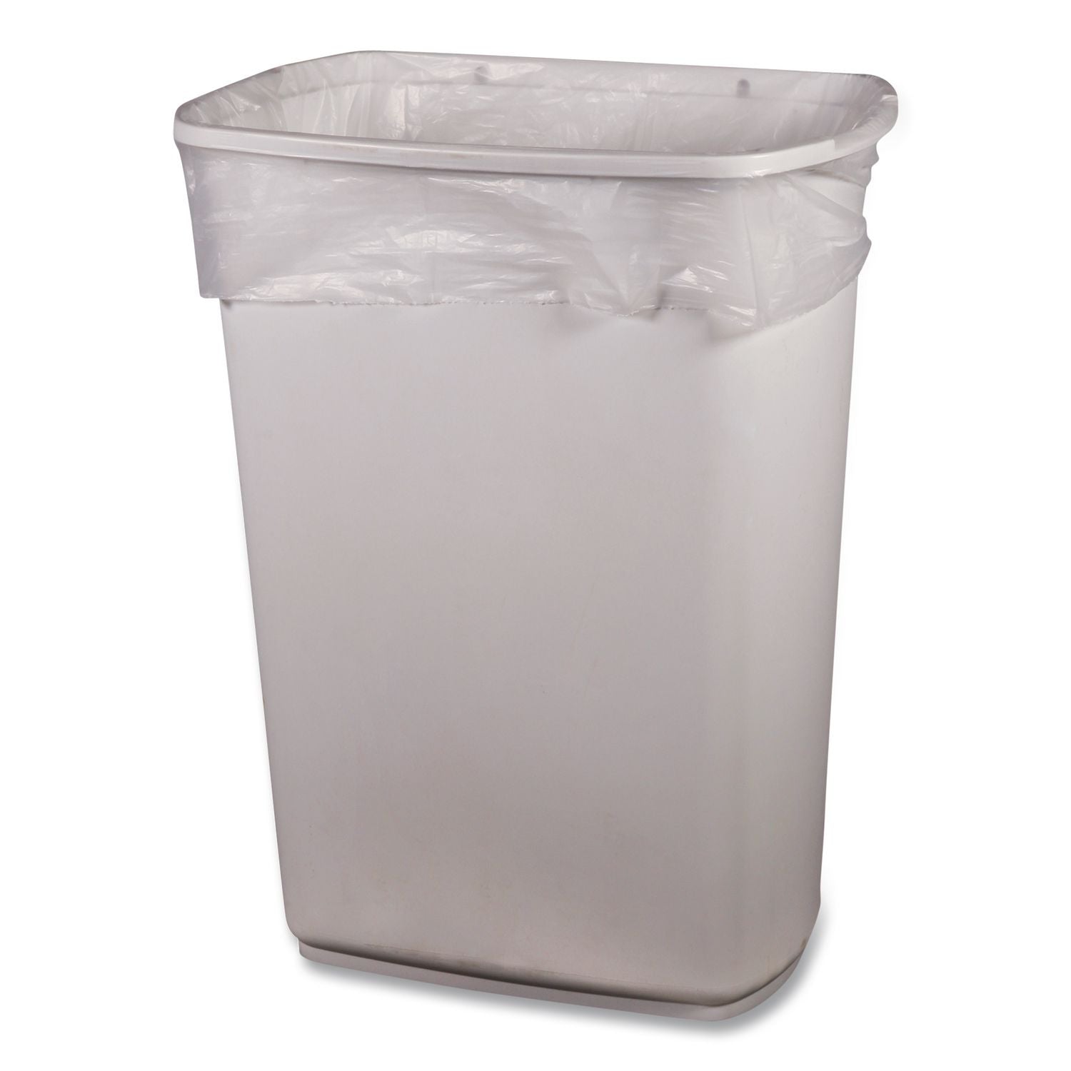 High-Density Waste Can Liners, 16 gal, 8 mic, 24" x 33", Natural, 50 Bags/Roll, 20 Rolls/Carton