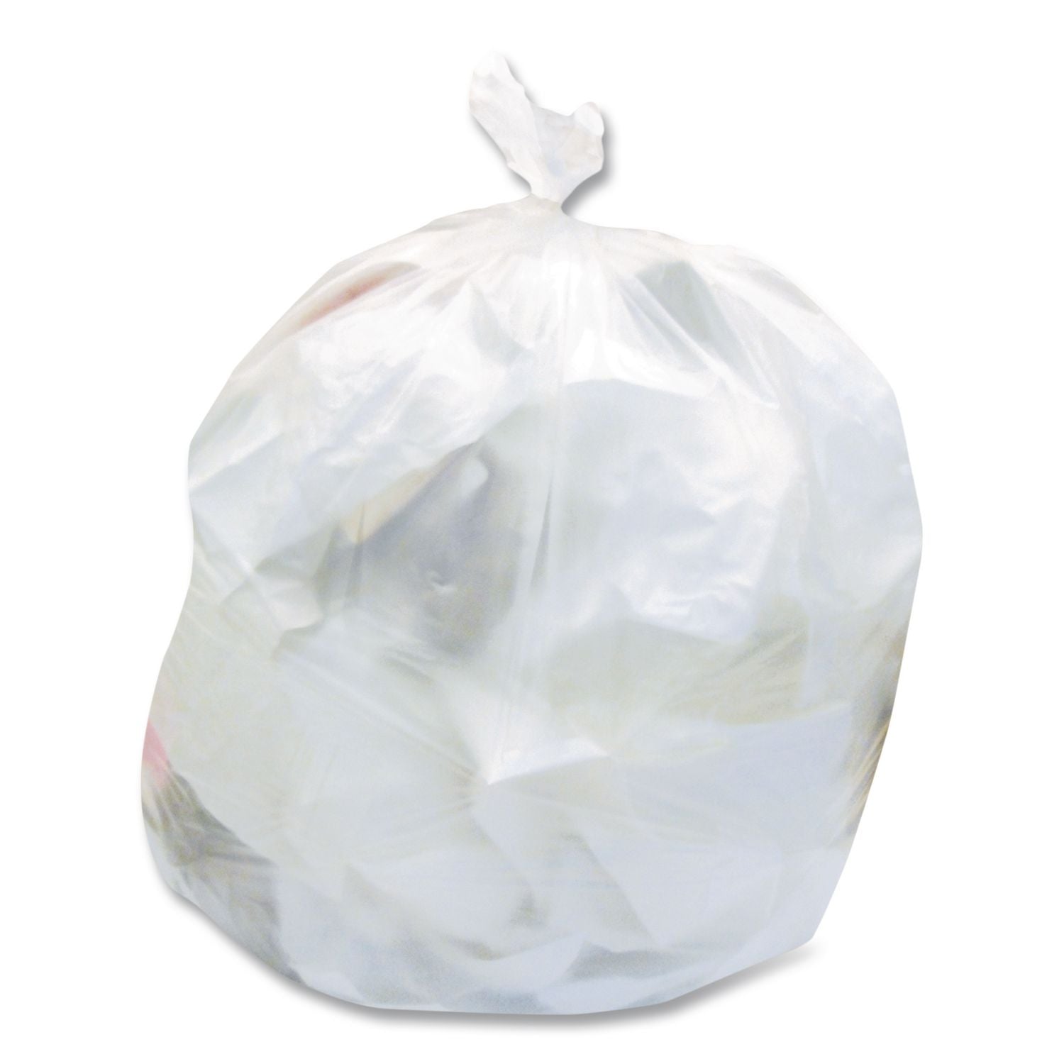High-Density Waste Can Liners, 30 gal, 8 mic, 30" x 37", Natural, 25 Bags/Roll, 20 Rolls/Carton