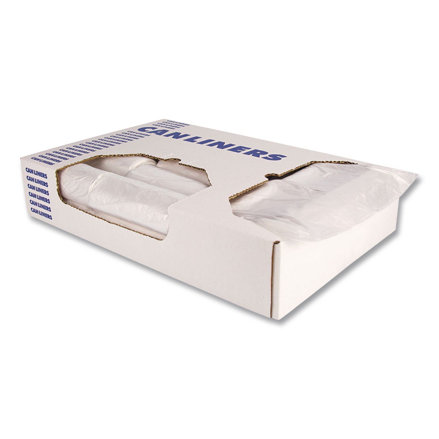 High-Density Waste Can Liners, 30 gal, 8 mic, 30" x 37", Natural, 25 Bags/Roll, 20 Rolls/Carton