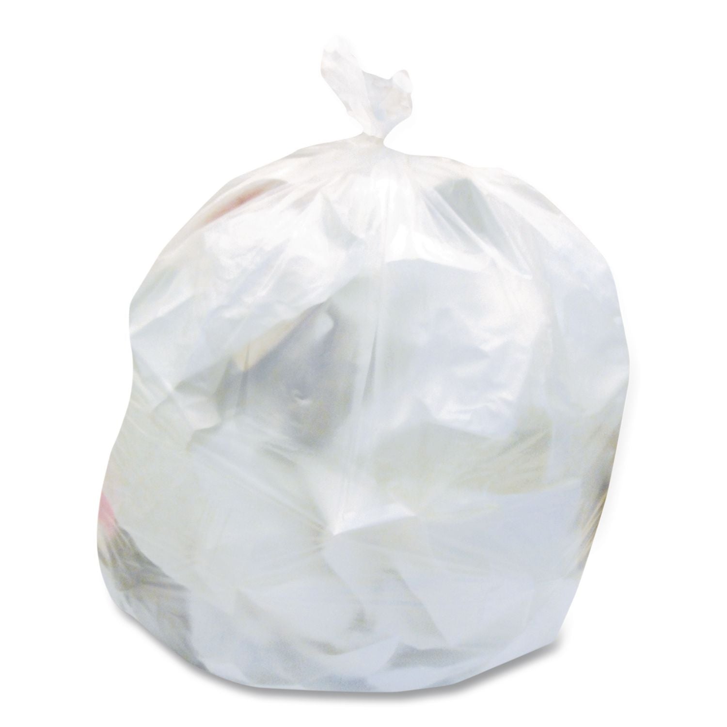 High-Density Waste Can Liners, 30 gal, 16 mic, 30" x 37", Natural, 25 Bags/Roll, 20 Rolls/Carton