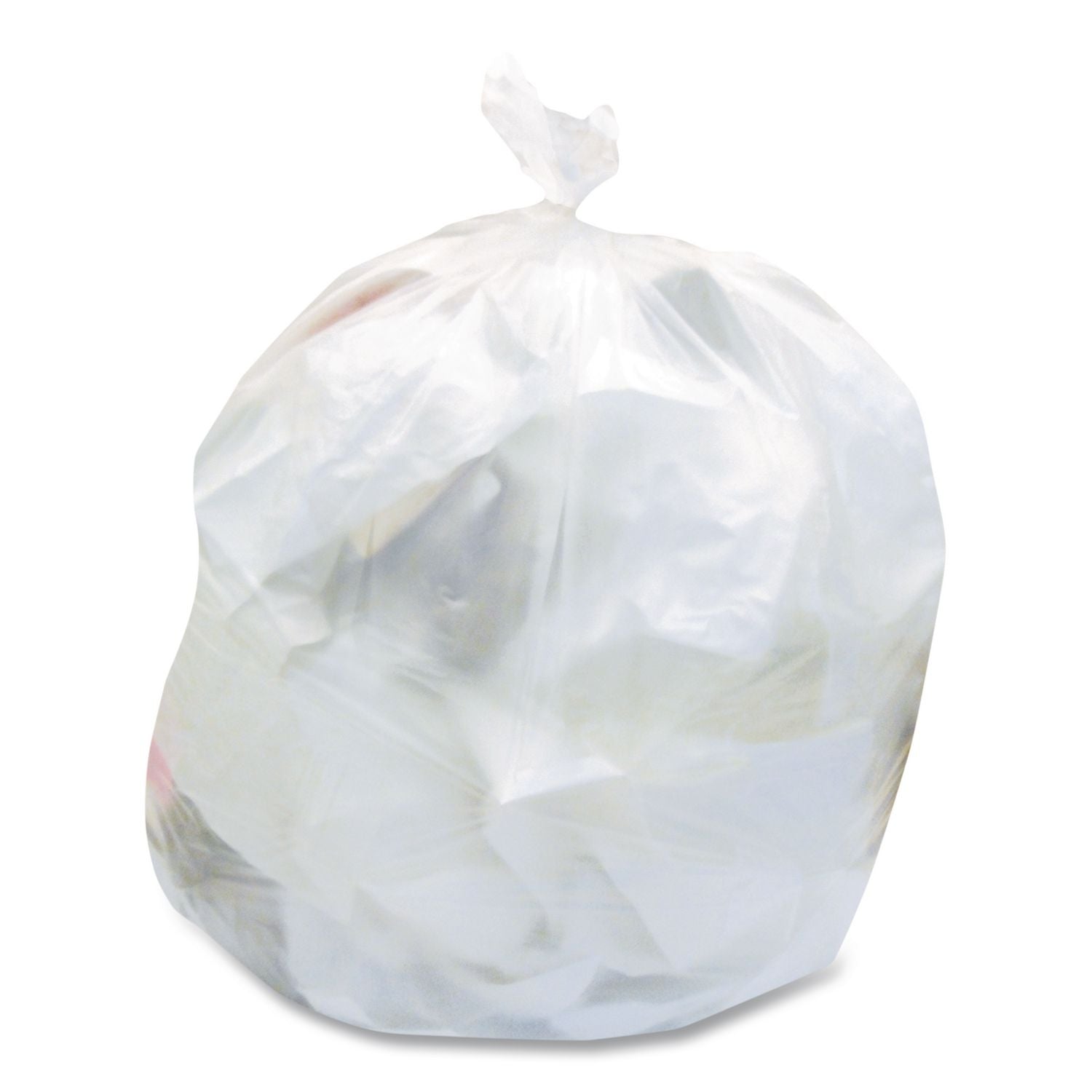 High-Density Waste Can Liners, 33 gal, 16 mic, 33" x 40", Natural, 25 Bags/Roll, 10 Rolls/Carton