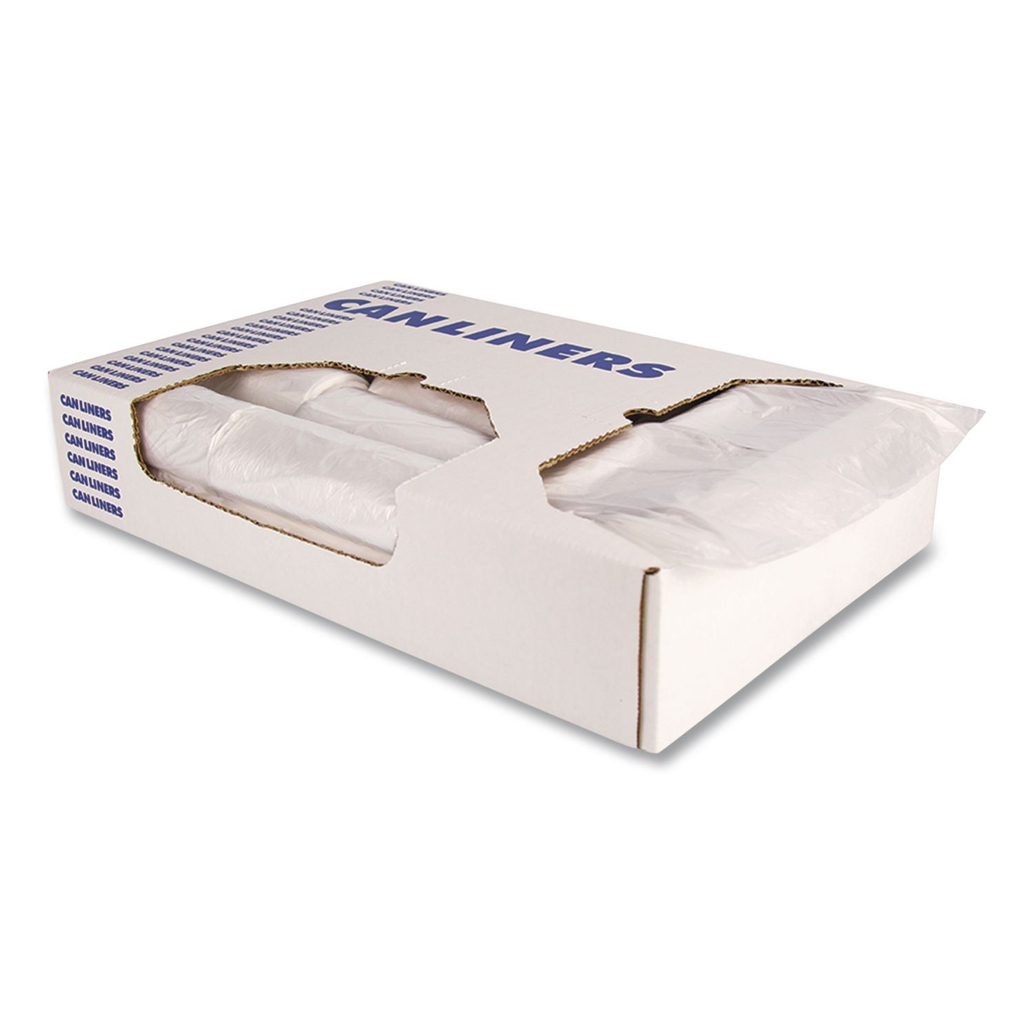 High-Density Waste Can Liners, 56 gal, 16 mic, 43" x 48", Natural, 200/Carton
