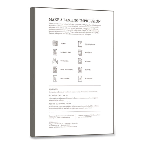 100% Cotton Resume Paper, 32 lb Bond Weight, 8.5 x 11, Ivory, 100/Pack