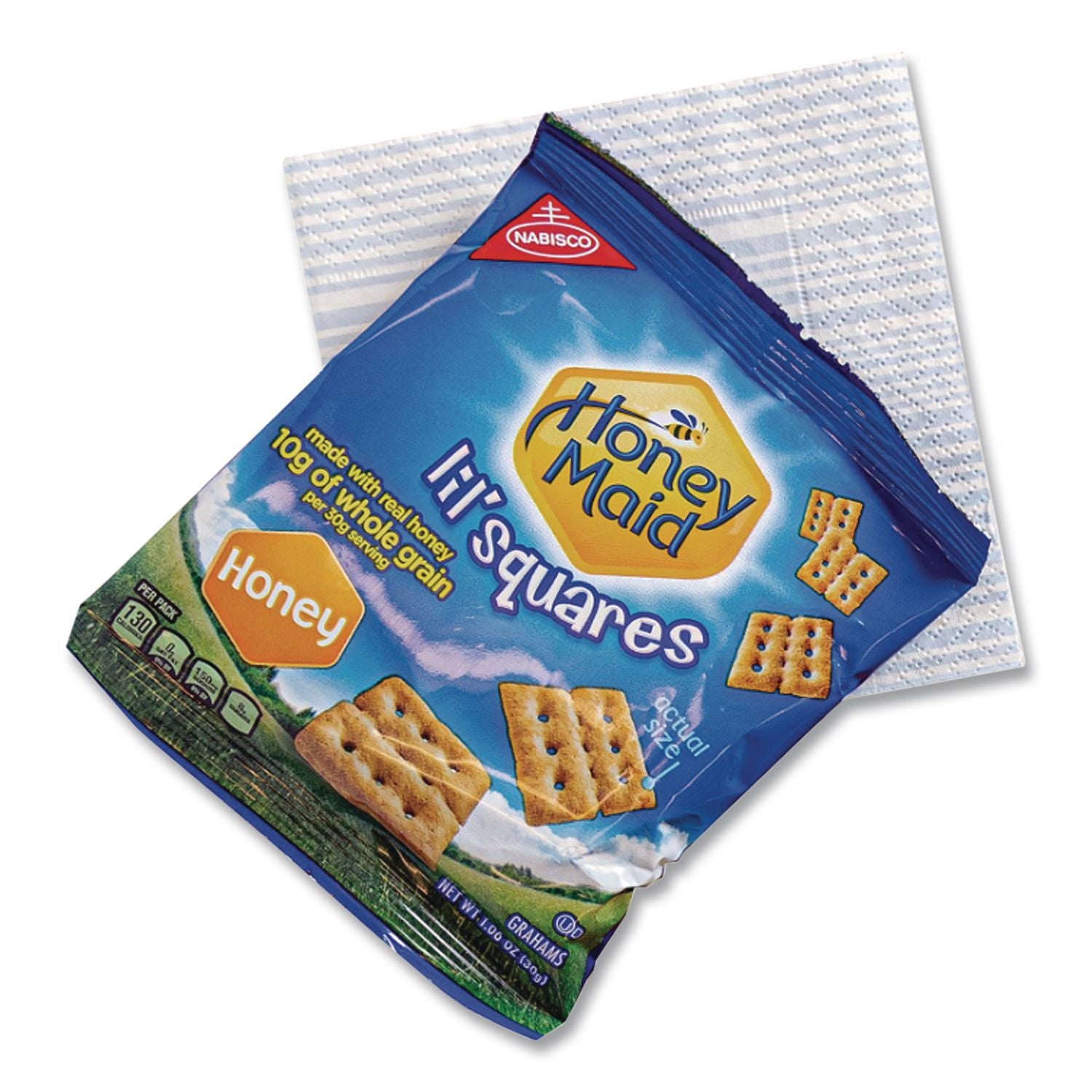 Honey Maid Lil' Squares Graham Crackers, Honey, 1.06 oz Bag, 72/Carton
