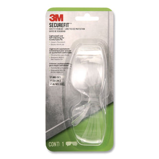 SecureFit Protective Eyewear, 400 Series, Blue/Gray Plastic Frame, Clear Polycarbonate Lens