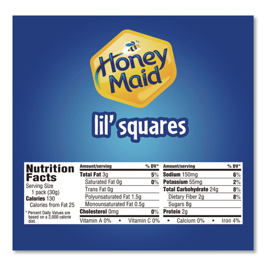 Honey Maid Lil' Squares Graham Crackers, Honey, 1.06 oz Bag, 72/Carton
