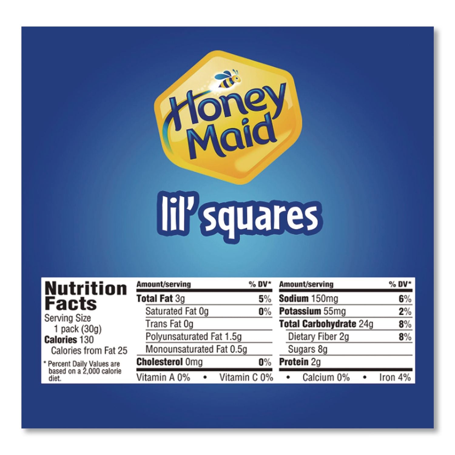 Honey Maid Lil' Squares Graham Crackers, Honey, 1.06 oz Bag, 72/Carton