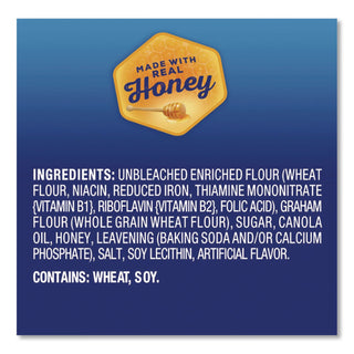 Honey Maid Lil' Squares Graham Crackers, Honey, 1.06 oz Bag, 72/Carton