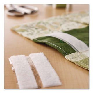 Sticky-Back Fasteners, Four 0.75" x 3.5" Strips, White