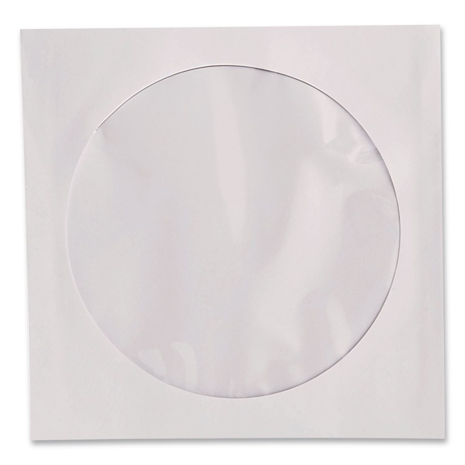 CD/DVD Sleeves, 1 Disc Capacity, Clear/White, 100/Box