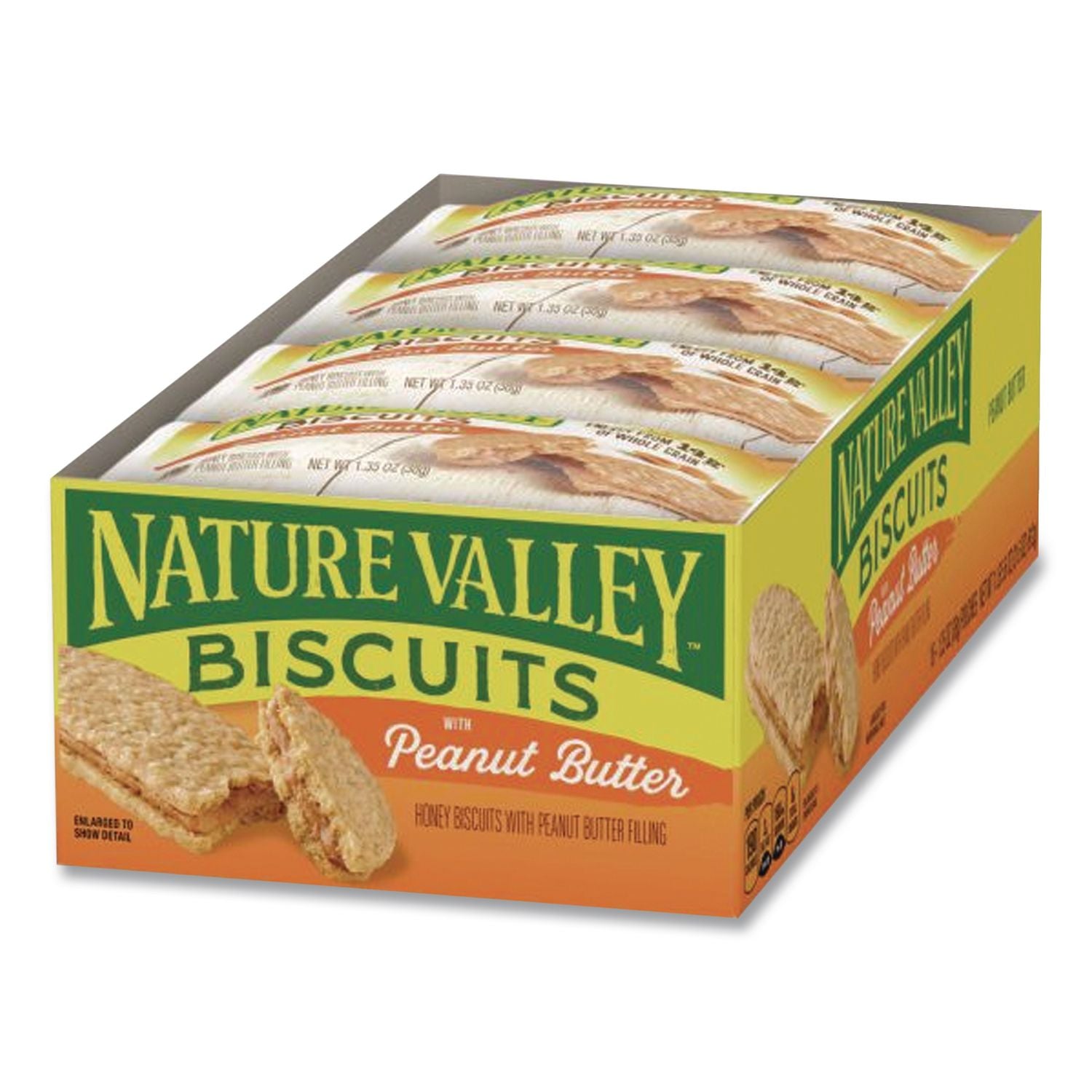 Biscuits, Honey with Peanut Butter, 1.35 oz Pouch, 16/Box
