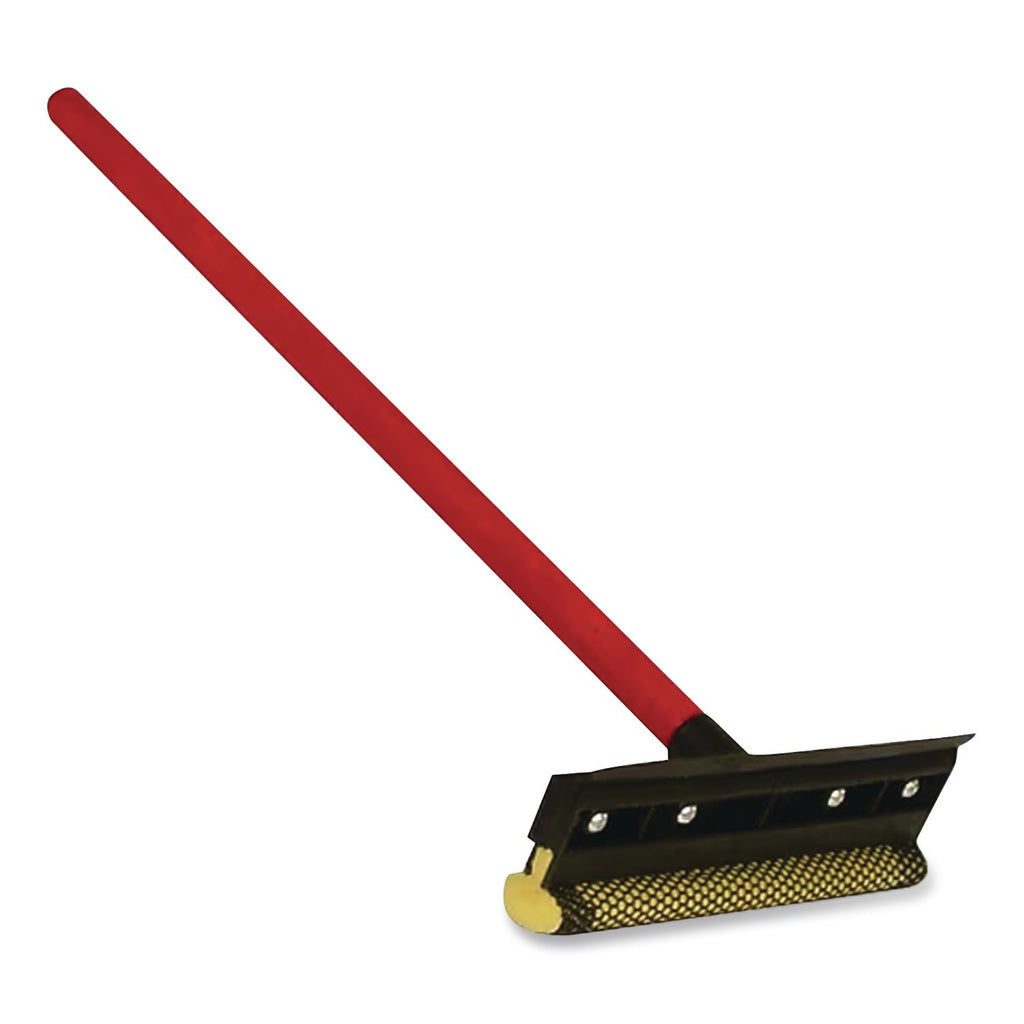 Auto Window Squeegee, 8" Wide Blade, Heavy-Duty Mesh Sponge Head, 20" Handle