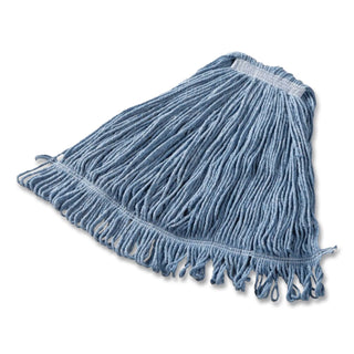Super Stitch Blend Mop Head, Large, Cotton/Synthetic, Blue, 6/Carton
