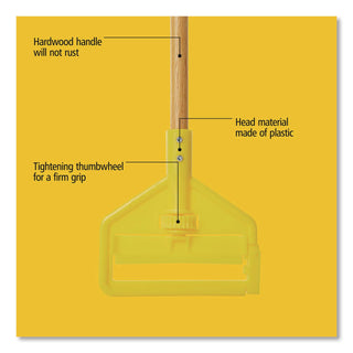 Invader Side-Gate Wood Wet-Mop Handle, 1" dia x 60", Natural, 12/Carton