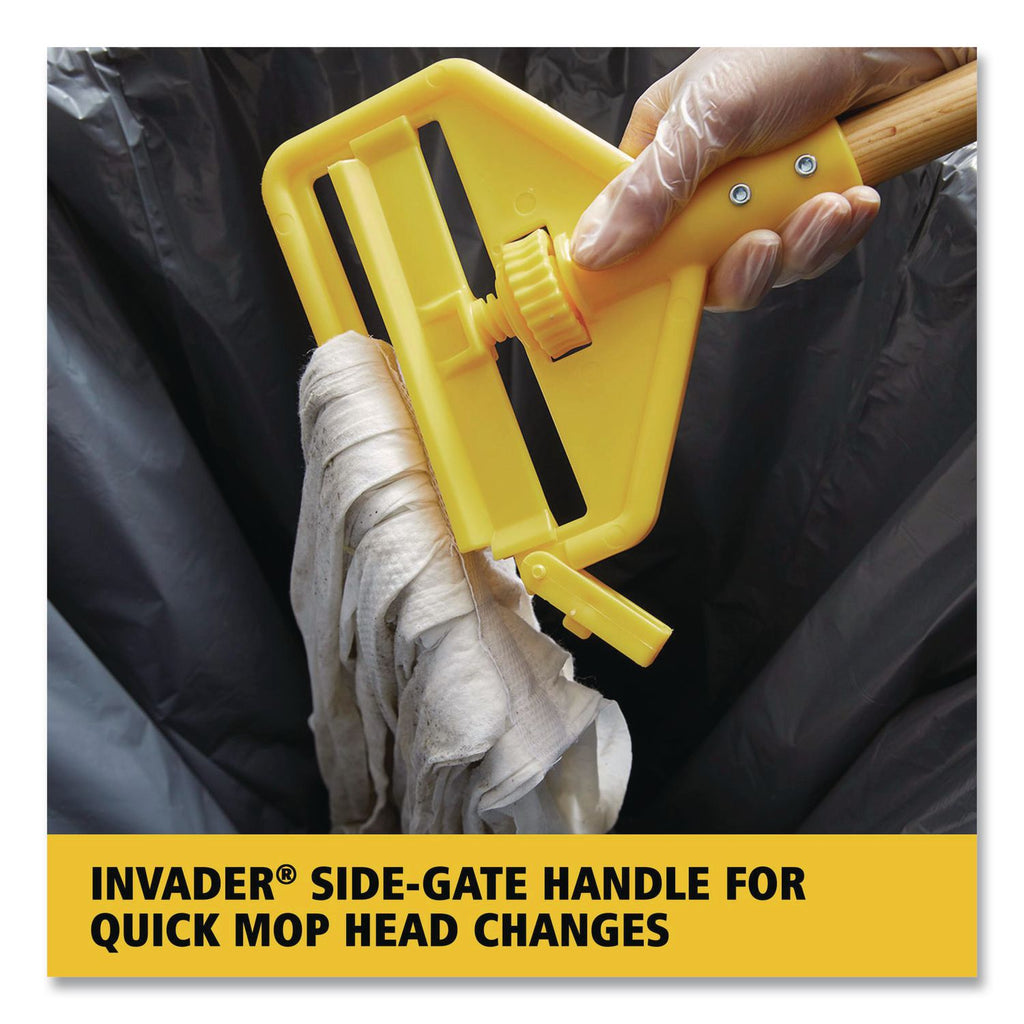 Invader Side-Gate Wood Wet-Mop Handle, 1" dia x 60", Natural, 12/Carton