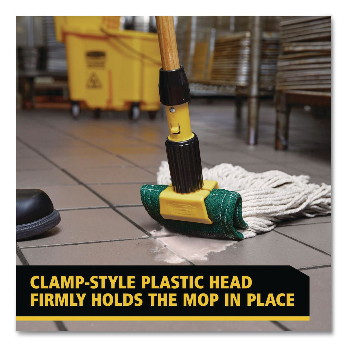 Rubbermaid Gripper Wet Mop Hardwood Handle, Sold as 1 Each