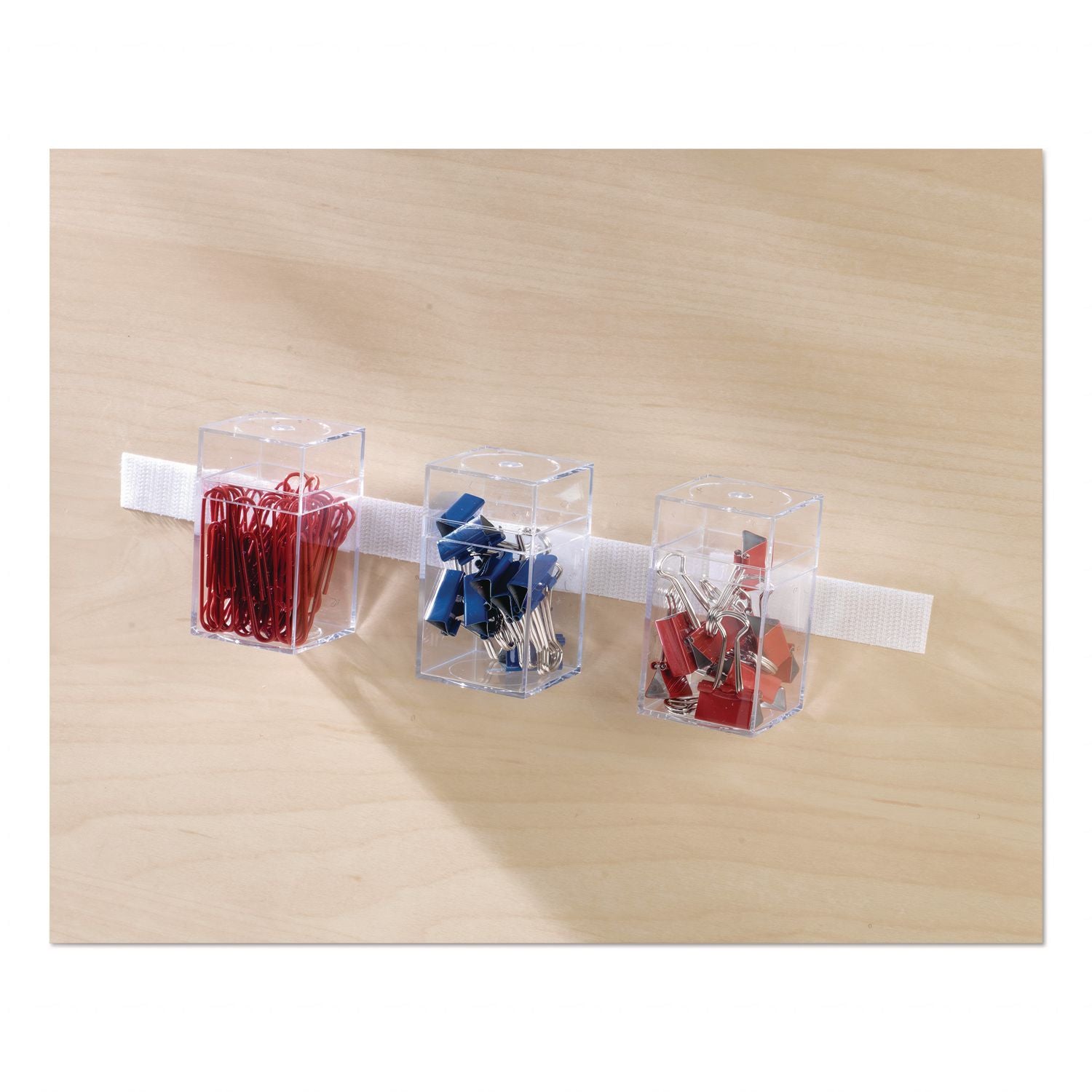 Sticky-Back Fasteners, Four 0.75" x 3.5" Strips, White
