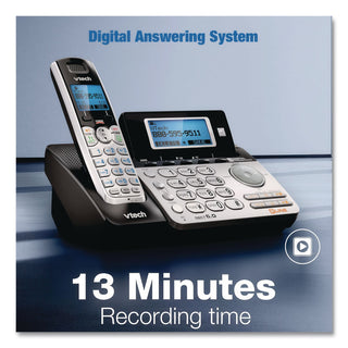 DS6151-2 Two-Handset Two-Line Cordless Phone with Answering System, Black/Silver
