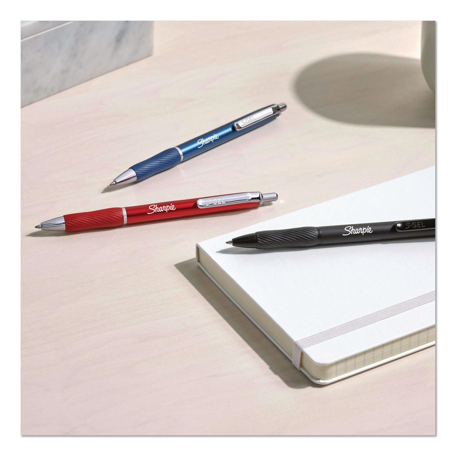 Sharpie S-Gel Pens - Bold Pen Point - 0.7 mm Pen Point Size - Metallic Black - Metallic Black Barrel - 2 / Pack