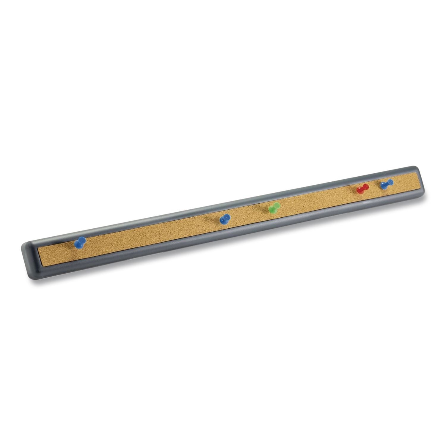 Verticalmate Plastic Cork Bar, 19 x 0.88 x 1.5, Fabric Panel Mount, Gray