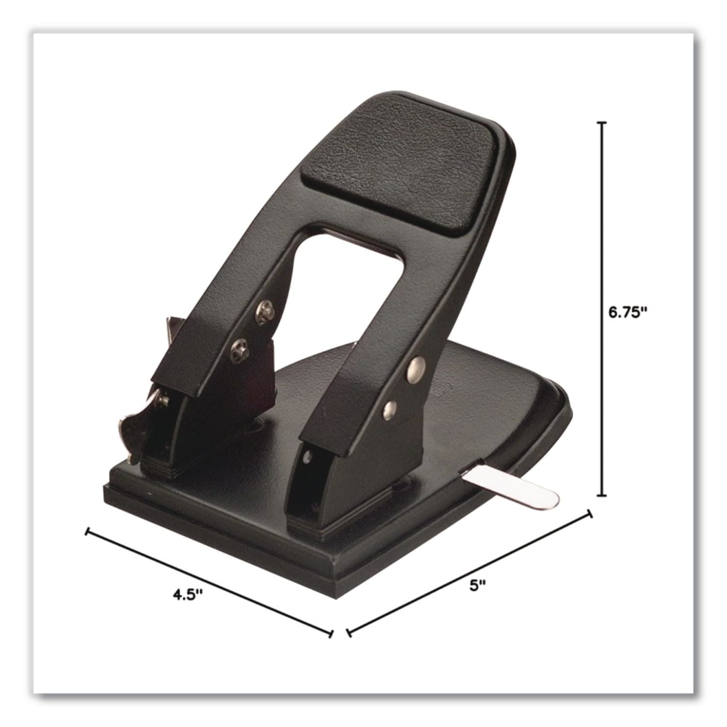 Officemate Heavy-Duty 2-Hole Punch - 2 Punch Head(s) - 50 Sheet of 20lb Paper - 1/4" Punch Size - Steel - Silver