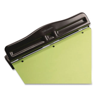 11-Sheet Fully Adjustable Two-Three-Hole Punch, 9/32" Holes, Black