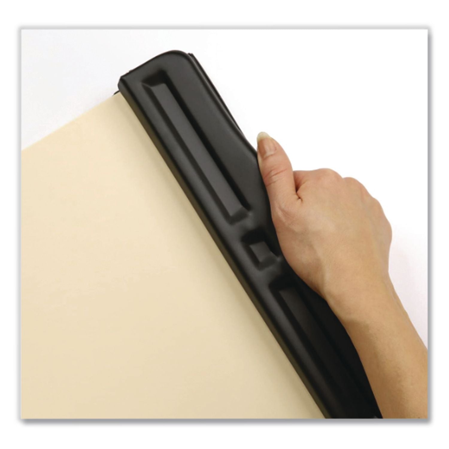 11-Sheet Fully Adjustable Two-Three-Hole Punch, 9/32" Holes, Black