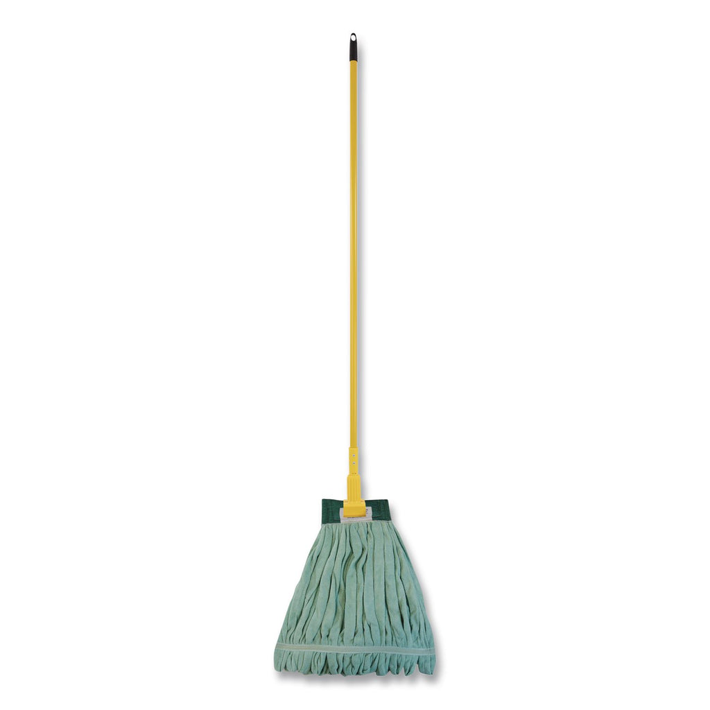 EchoFiber Microfiber Loop Mop, Medium, Split Microfiber, 14" x 14", 1.5" Headband, Green