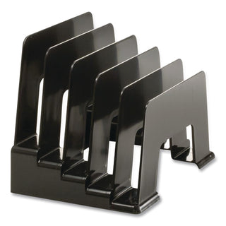 Recycled Incline Mail Sorter, 5 Sections, Envelopes, 8 x 5.5 x 6, Black