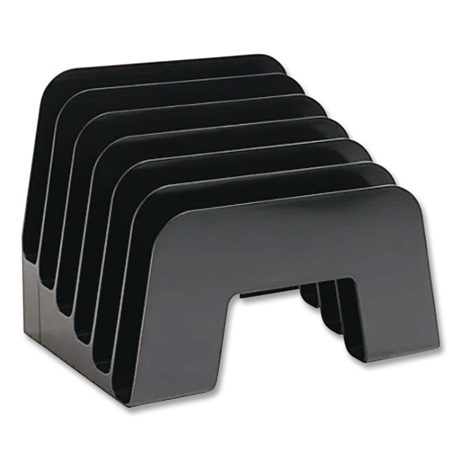 Recycled Incline Mail Sorter, 5 Sections, Envelopes, 8 x 5.5 x 6, Black