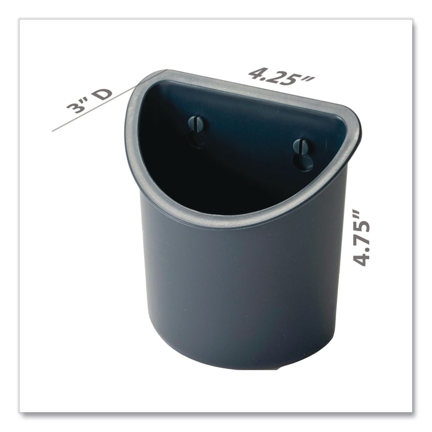 Verticalmate Plastic Pencil Cup, 4.25 x 4.25 x 5, Fabric Panel Mount, Gray