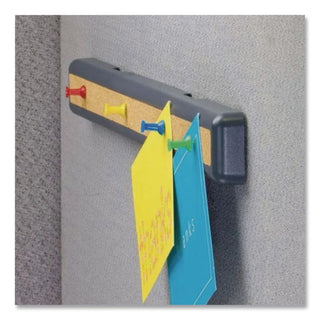 Verticalmate Plastic Cork Bar, 19 x 0.88 x 1.5, Fabric Panel Mount, Gray